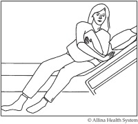diagram showing how to get out of bed after surgery