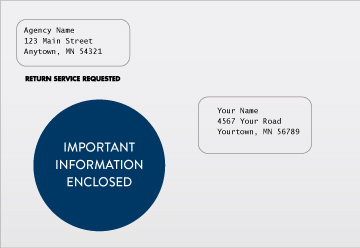 an image of an envelope that patients would receive with medicaid reenrollment information.