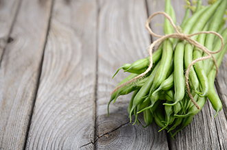 french bean on wooden background