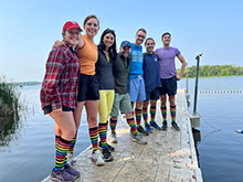 participants of the United Family Medicine Residency on a dock