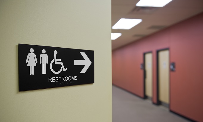 sign to restrooms needed for frequent urination