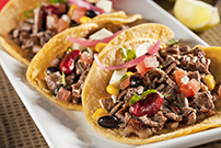 beef and black bean tacos 175202684