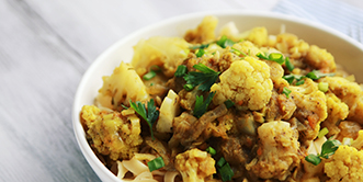 Curry cauliflower with toasted almonds