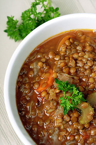 Lentil and vegetable skillet stew recipe