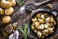 lemon-butter roasted potatoes radishes and leeks