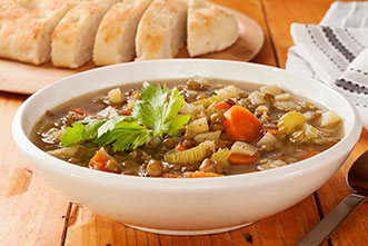 Vegetable-lentil soup
