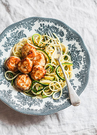 Scallops over "zoodles" recipe