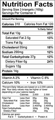 peanut butter banana french toast nutrition label