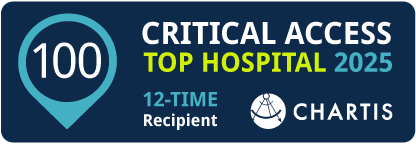 2025 Top 100 Critical Access Hospital Badge 12-Time-Recipient