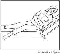 diagram showing how to get into bed after surgery
