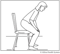 diagram showing how to get into a chair after surgery