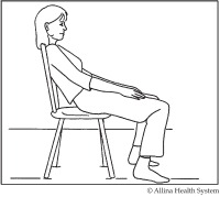 diagram showing how to get out of a chair after surgery