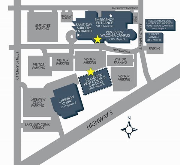 ridgeview waconia campus map