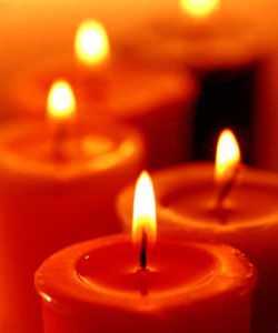 lit candles