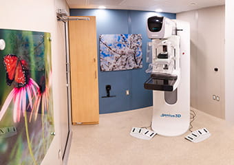 Examination room in the Mammo on the Move truck