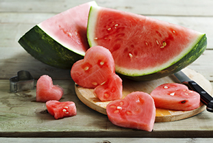watermelon in heart shape