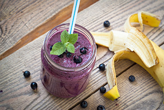 blueberry coconut smoothie with banana