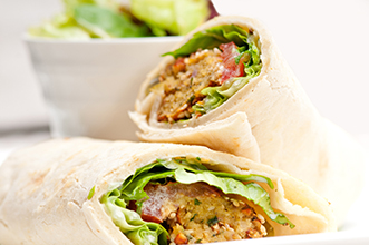bean and beef wrap