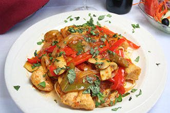 chicken with spiced up tomato sauce