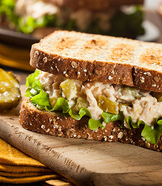 healthy tuna sandwich with lettuce