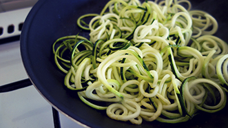 bowl of zucchini spirals