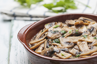 cooked mushrooms in a bowl