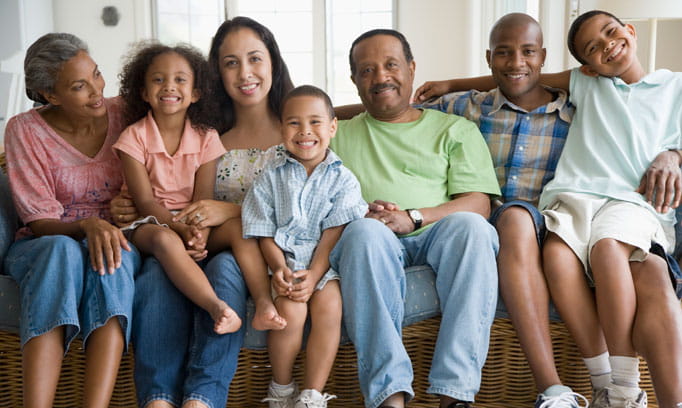 family sitting together