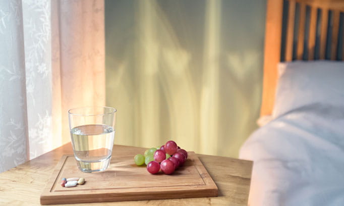 bedside tray, caring for someone after a heart attack