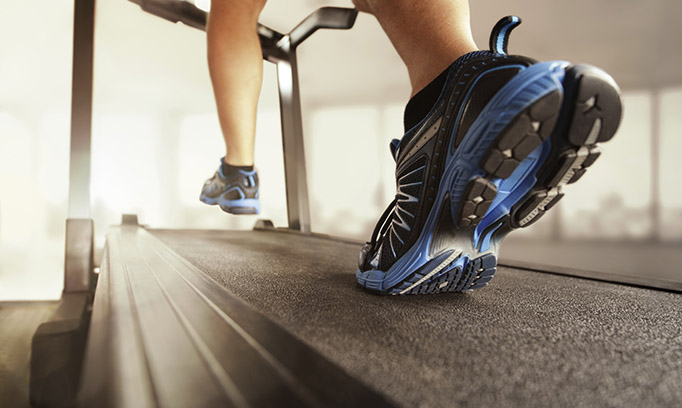feet hitting treadmill, exercise and your brain
