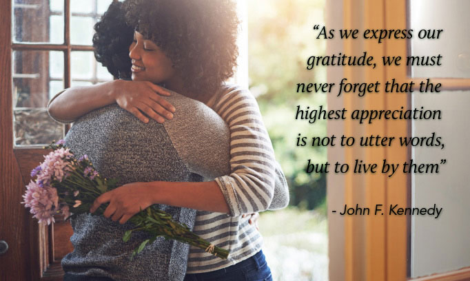 John F. Kennedy gratitude quote