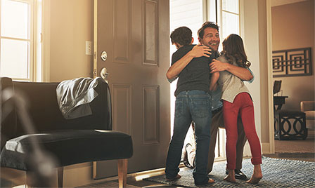 hugging your family goodbye and hello promotes closeness