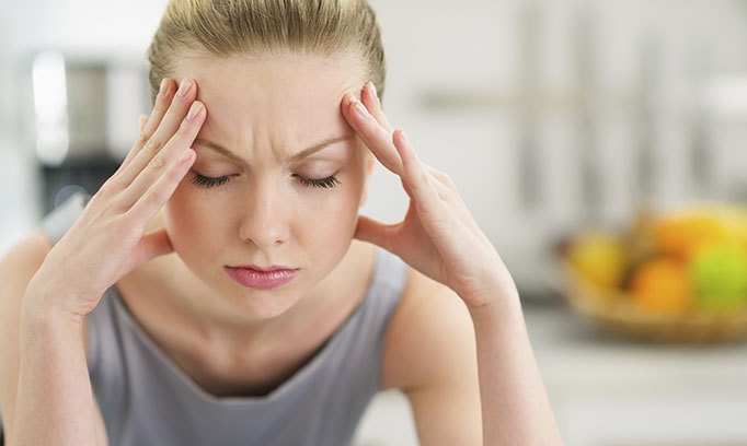 Woman with severe headache