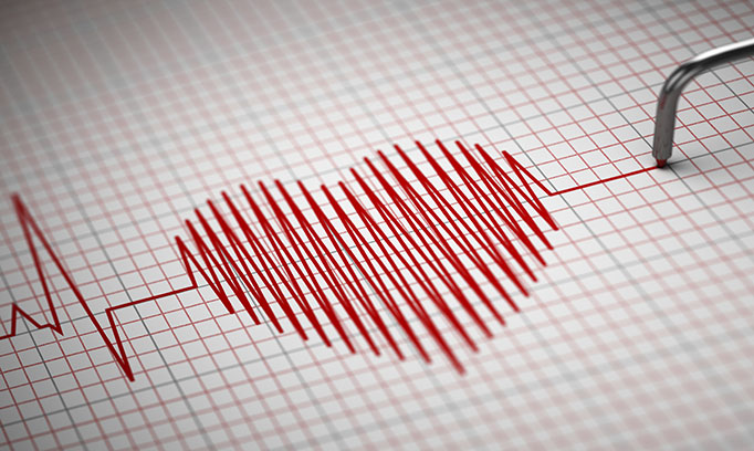 Heart-shaped EKG tracing 