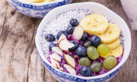 bowl of fruit and chia seeds