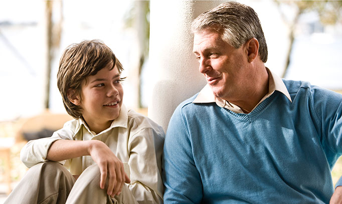 father and teen son suffering from depression
