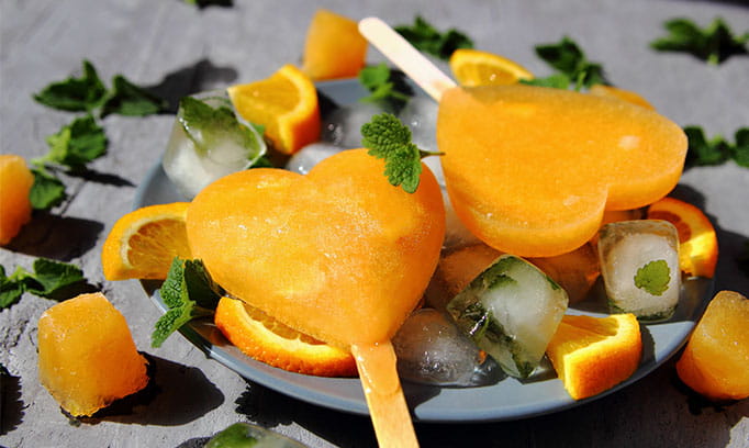 two heart shaped frozen popsicles could be healthful frozen summer treats