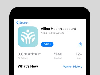 Allina Health app available on online stores