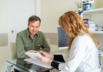 man-getting-cancer-genetic-report-from-a-healthcare-provider