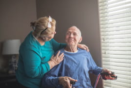 man getting hospice care during cancer