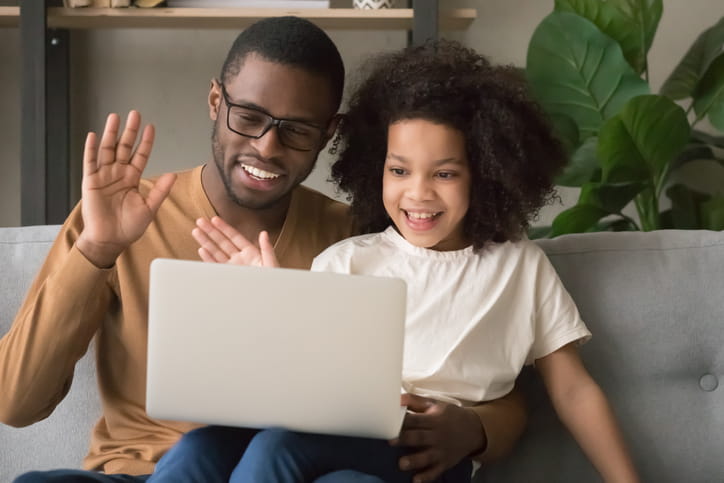 remotely visiting a family member in hospital on your laptop