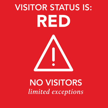 visitor status is red, no visitors, limited exceptions