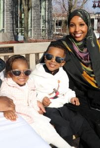 Hodan S with two children