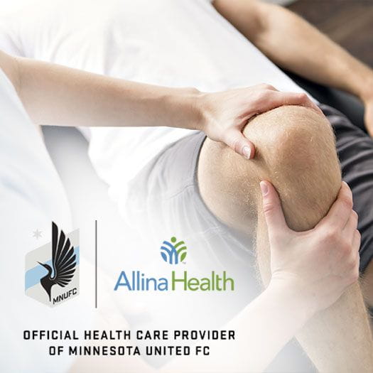 knee being examined for ortho care at allina health