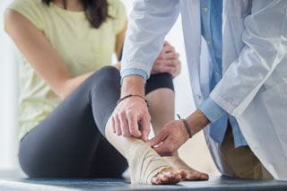 ankle check by a doctor as part of ortho services in Minneapolis
