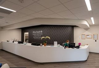 Allina Health cancer center in saint paul including piper breast center front desk