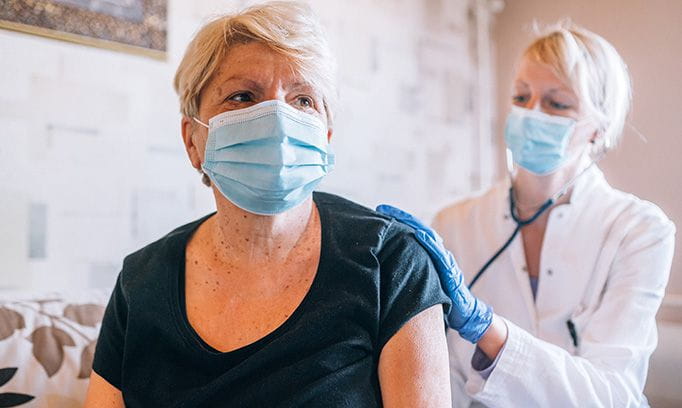 woman being examined for lung cancer prevention