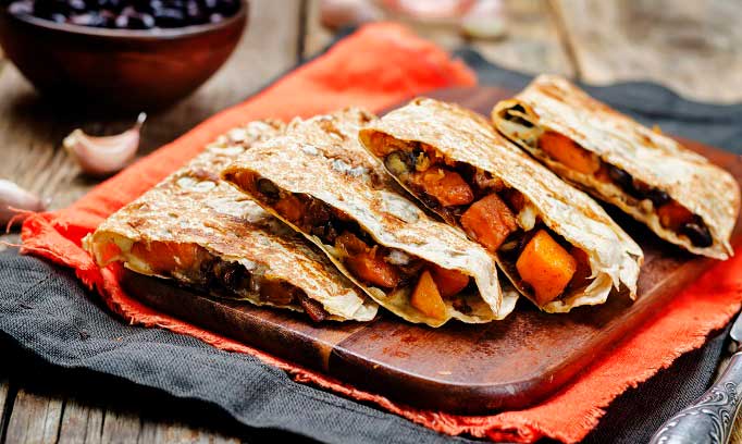corn, black been and sweet potato quesadilla recipe