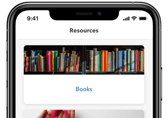 Library of cancer resources as shown in mobile app