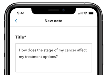 Note part of Allina's cancer app for your phone