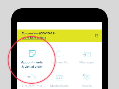 How to join a virtual visit on mobile
